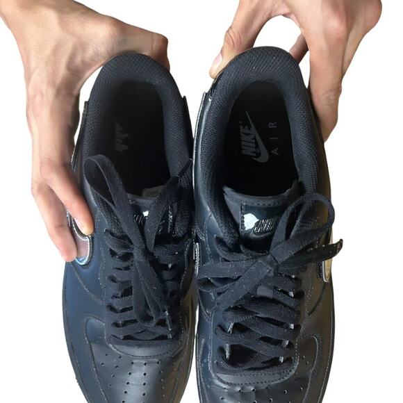 Nike Air Force Black ‘Removable Swoosh’ Sneaker - Picture 9 of 10